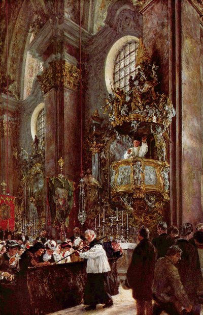 Sermón en la iglesia parroquial de Innsbruck de Adolph Menzel